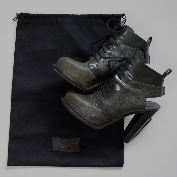 Alexander Wang Dakota Lace Up Bootie, Spruce Green Ankle Boot, Women's Size 40 - Picture 8 of 10
